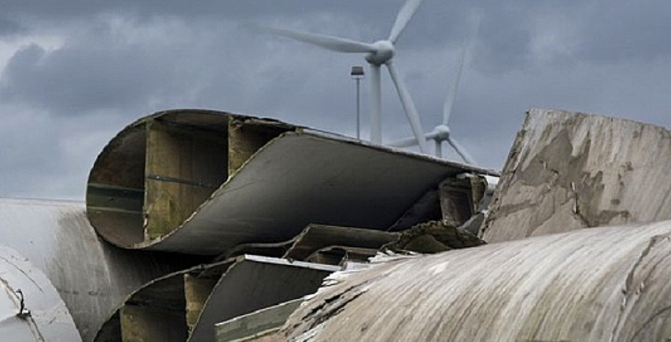 Wind turbine blade scrap, Source: Screenshot